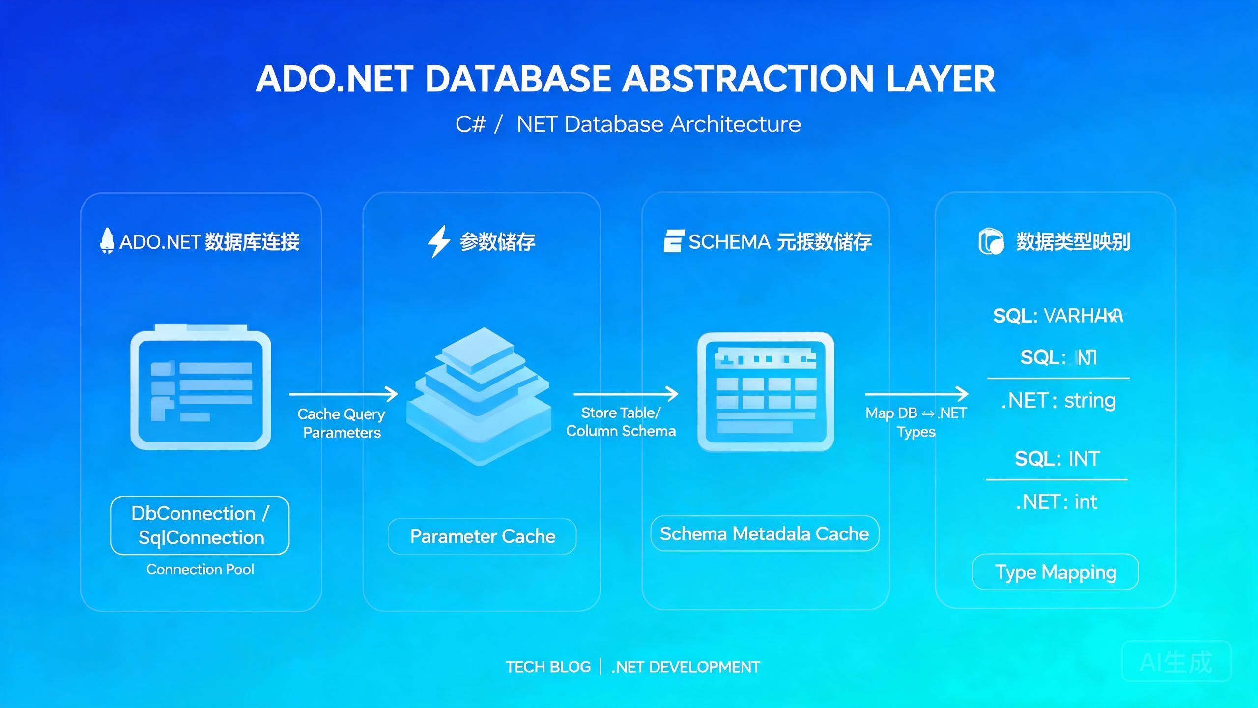 从零构建 ADO.NET 抽象层：参数缓存、Schema 缓存与数据类型映射完整实现
