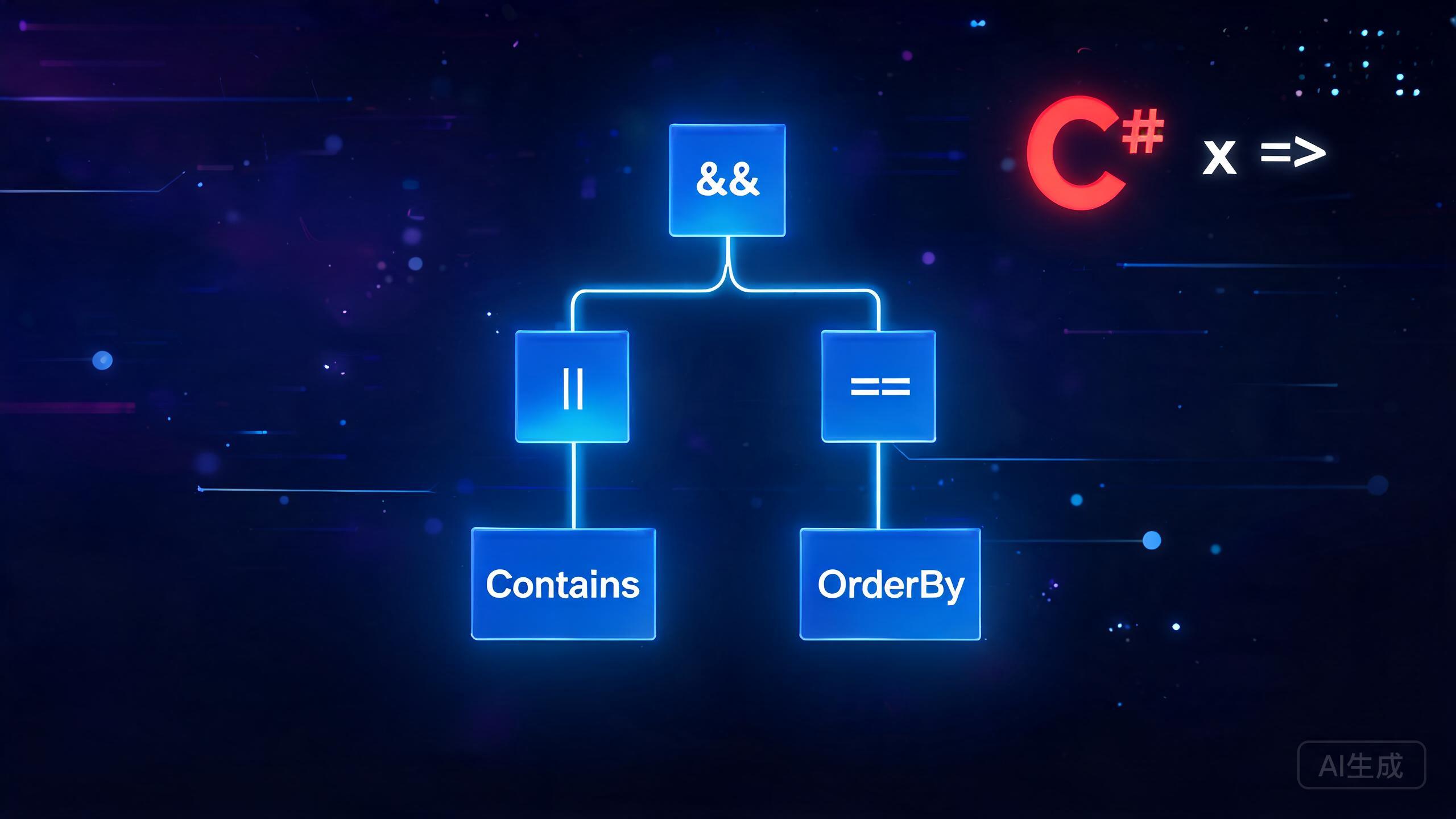C# 表达式树实战：手写 LINQ 表达式解析器与 PredicateBuilder 动态组合器