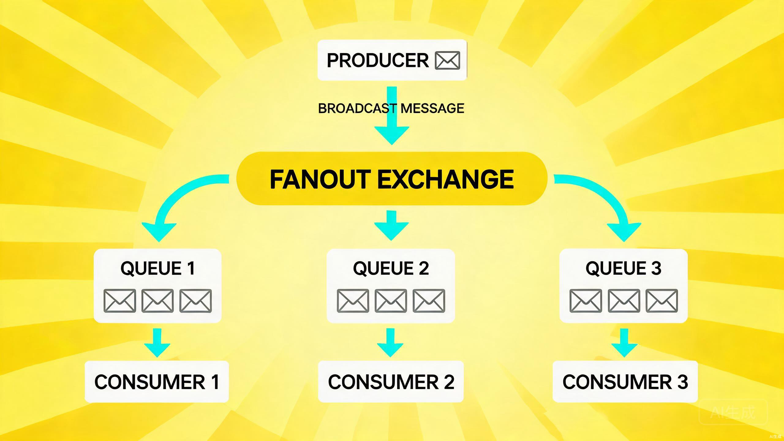 Fanout Exchange 广播示意